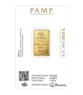 PAMP 1 Tola Gold Bar