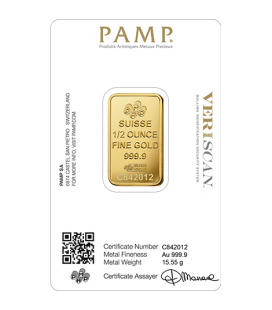 PAMP 1/2 Ounce Gold Bar