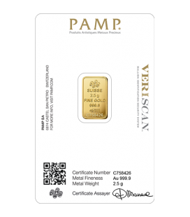PAMP 2.5 Gram Gold Bar