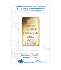 Rosa Gold Rectangular Ingot - 1 oz